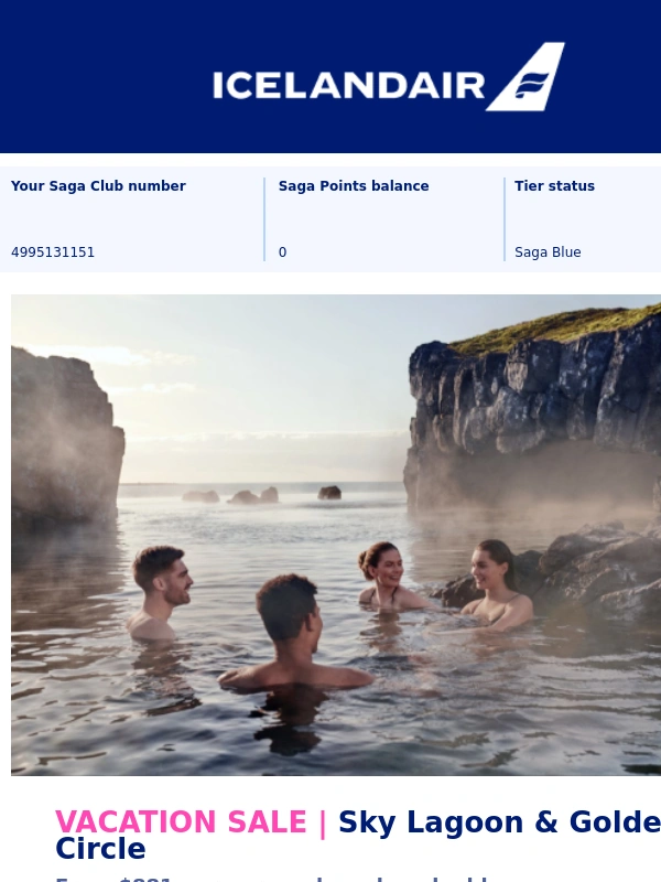 Icelandair - Sky Lagoon & Golden Circle package on sale now | Iceland flash sale ends tomorrow!