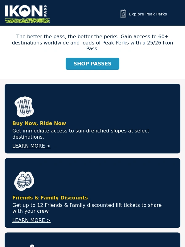 Ikon Pass - Benefit More with Peak Perks