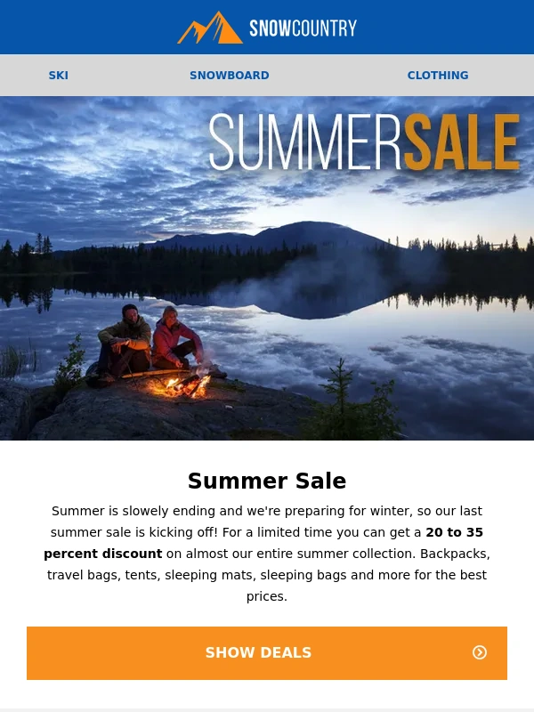Snowcountry - ☀️ Summer Sale | 20 to 35 percent off