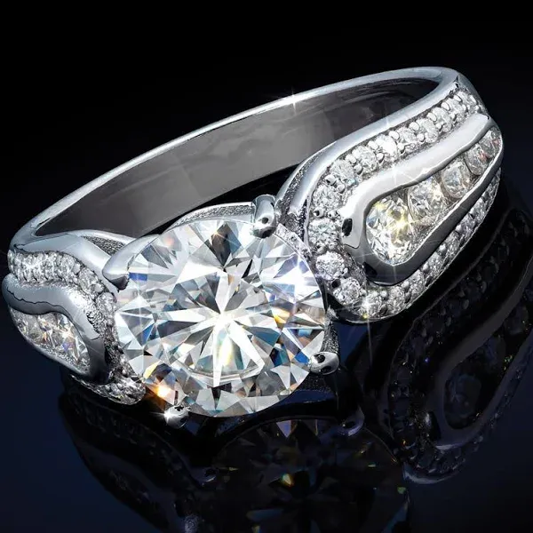 Sterling Silver Moissanite Christmas Ring
