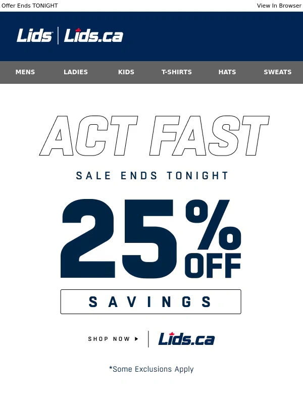Lids - Steal the Deal: 25% Off Savings