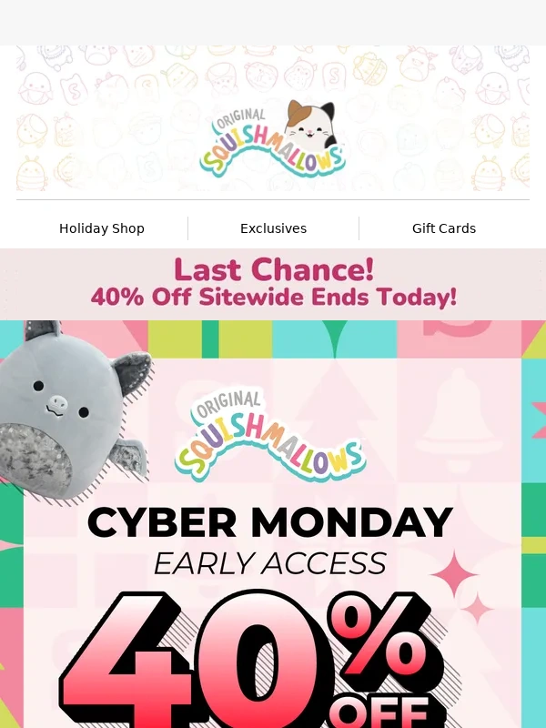 Squishmallows - Last Chance: 40% Off Squishmallows Ends Today!