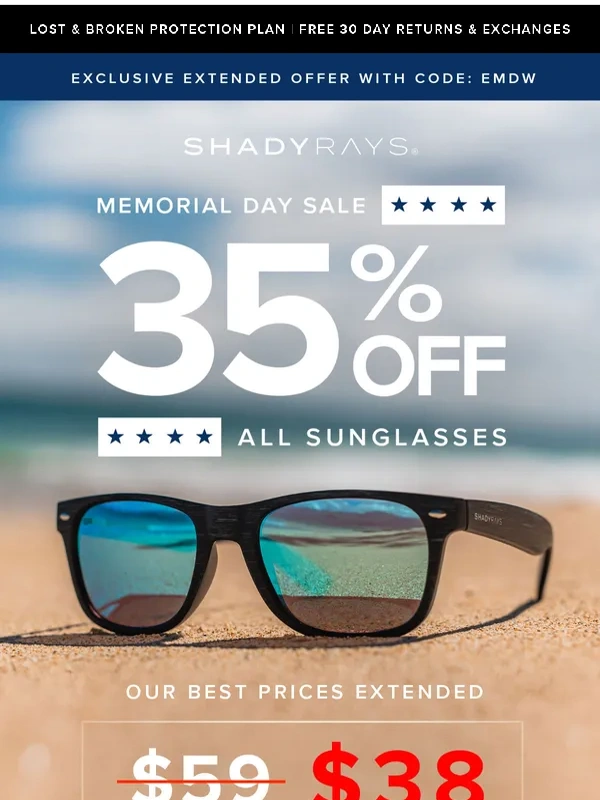 Shady Rays - Sale Extended! Last Call for 35% Off