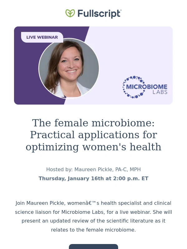 Fullscript - The female microbiome: Practical applications for optimizing women's health