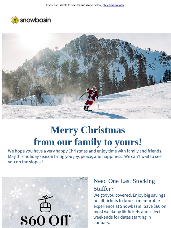 snowbasin - Merry Christmas from Snowbasin