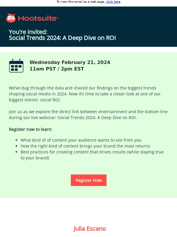 HootSuite - You’re invited! Social Trends 2024: A Deep Dive on ROI