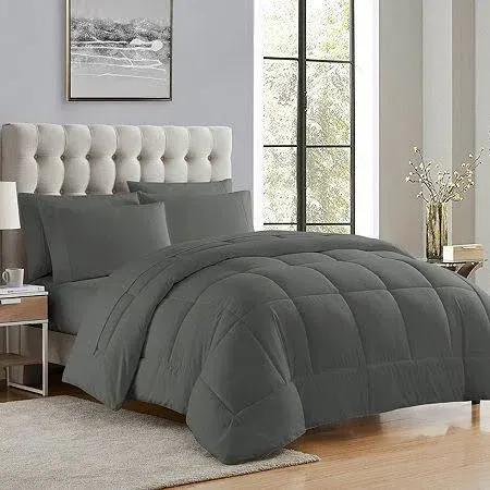 Sweet Home Collection Luxury Solid Midweight Down Alternative Comforter Set