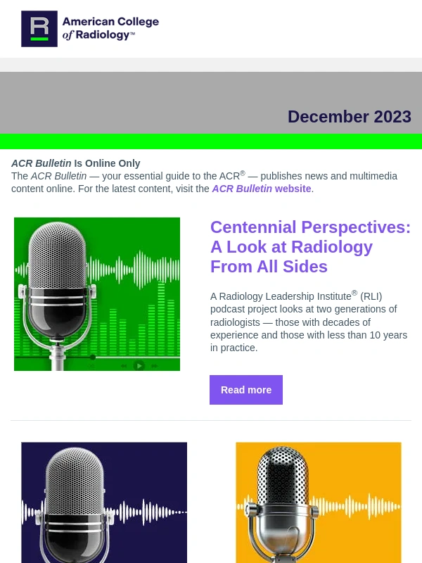 Acr - RLI Podcast Project: Radiology’s Past,Present and Future