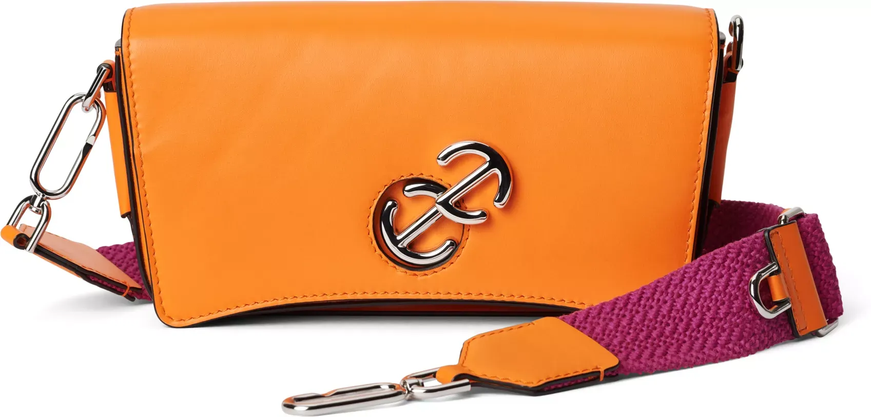 ECCO Lock Wave Medium Pinch - Leather Crossbody Bag - Orange