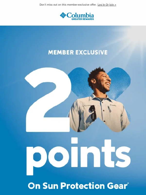 Columbia Sportswear - LAST DAY for 2X points on sun protection
