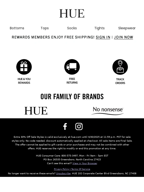HUE - Beat the Sunday Blues with Big Savings