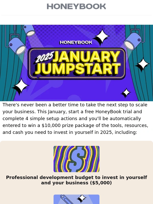 HoneyBook - Win $10,000 to thrive in 2025