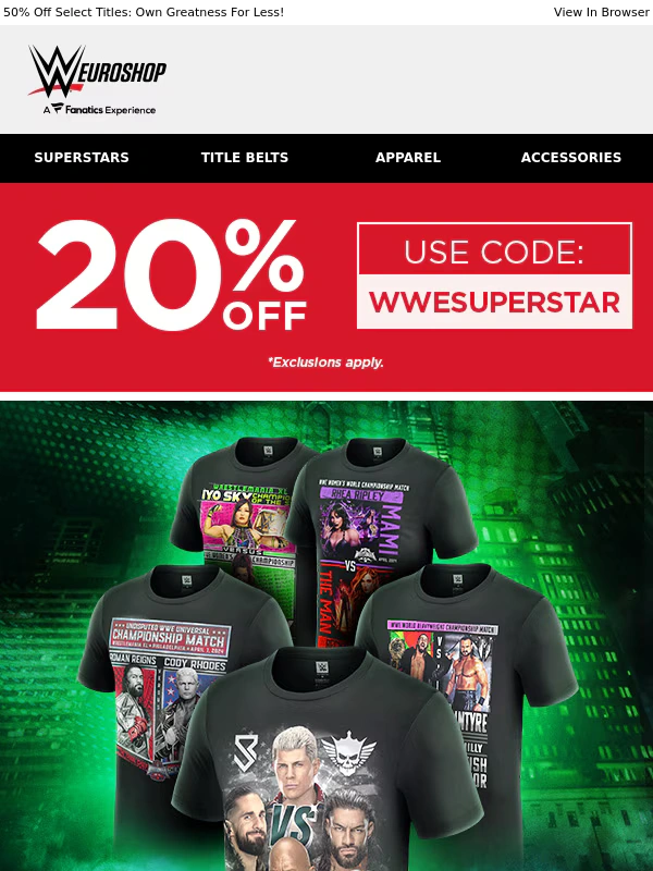 WWE Shop - Hot Off the Ring: Trending Superstar Gear from Wrestlemania 40!