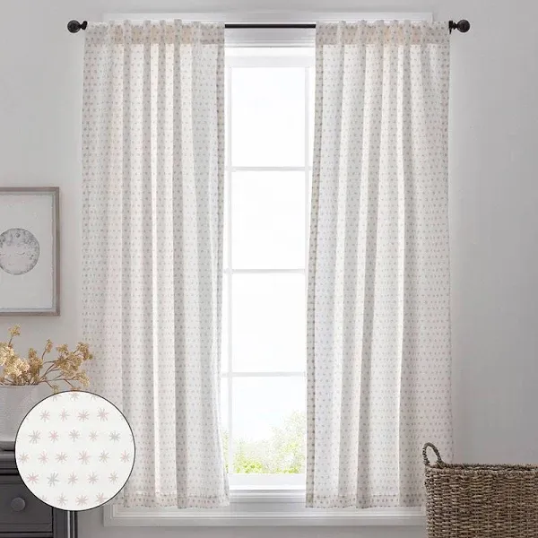 The Company Store Ditsy Star Classic Cool Organic Cotton Percale Window Curtain