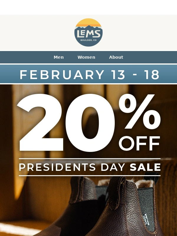 Lems Shoes - Presidents Day Sale: Enjoy 20% Off Now!
