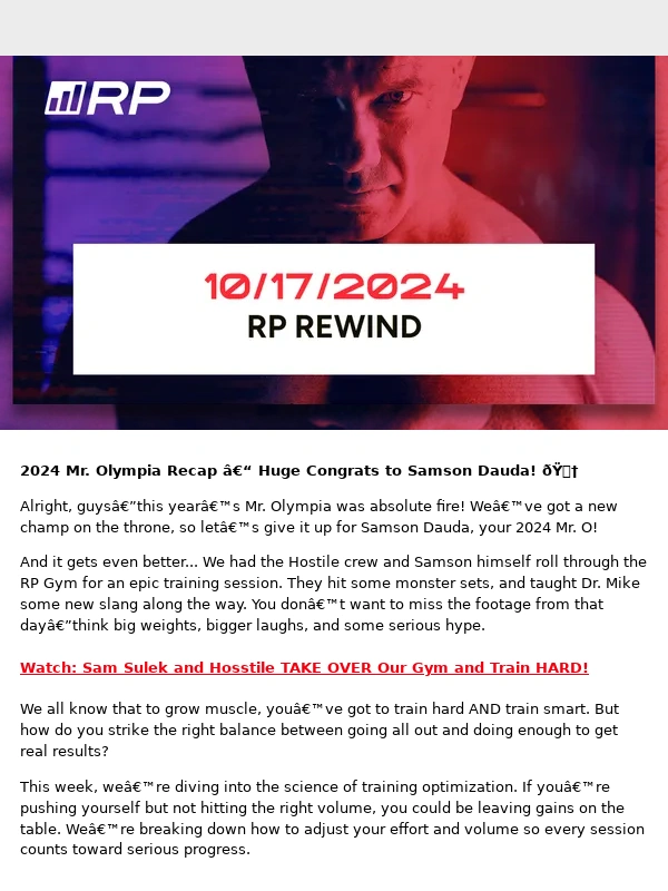 Renaissance Periodization - RP Rewind: Say hello to our new Mr. Olympia!