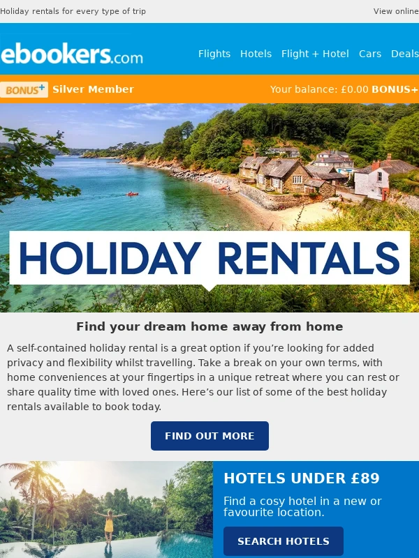 ebookers - Fancy your own private retreat?