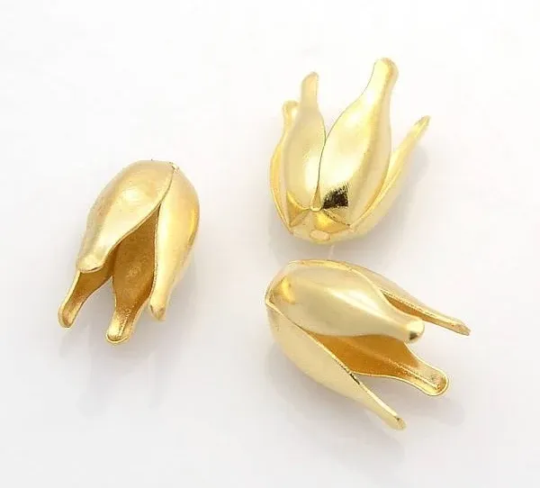 4-Petal Iron Flower Bead Caps