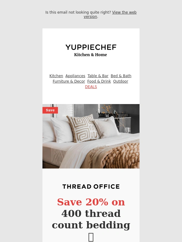 Yuppiechef - This 400 thread count bedding is 10/10 ? (20% off right now!)