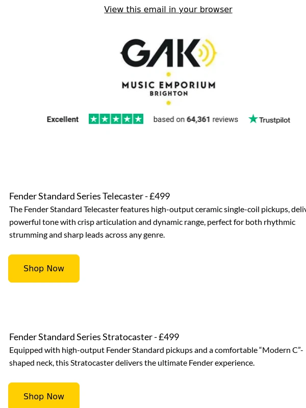 GAK - Bestselling Electric Guitars Under £500 | GAK Music Emporium