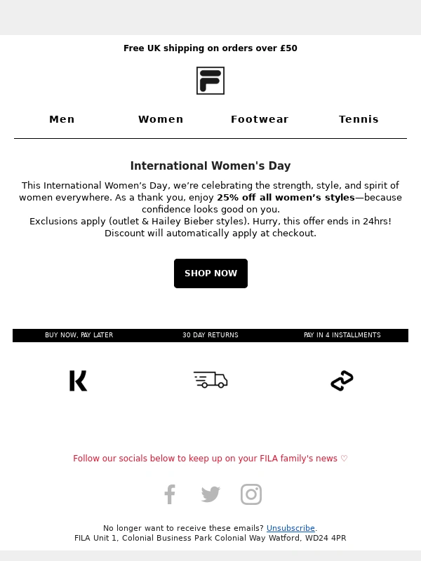 FILA - Happy International Women's Day ?‍♀️