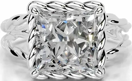 Yul Moissanite Ring White Gold Carat
