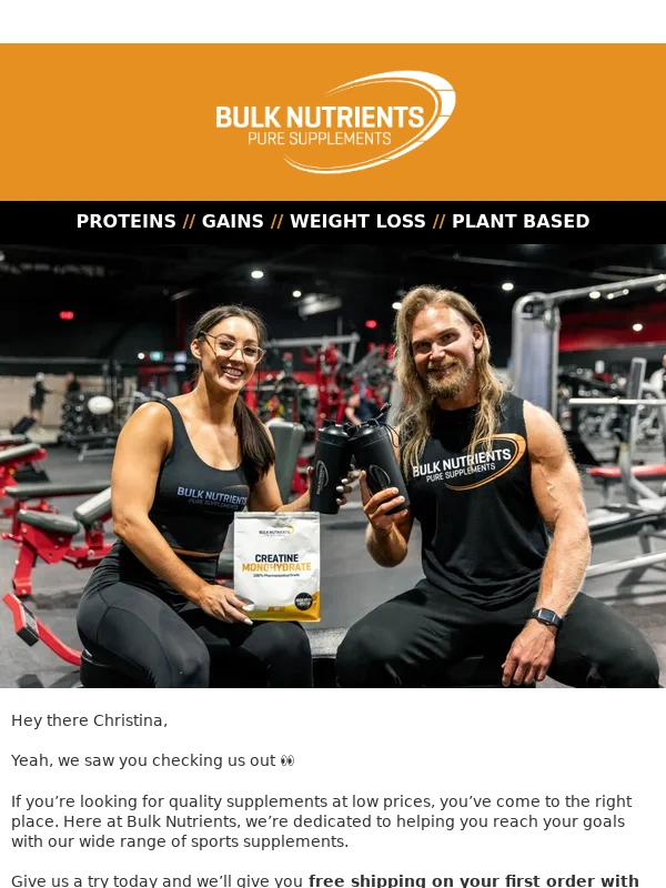 Bulk Nutrients - Free Shipping on your first order