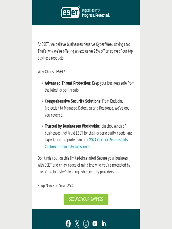 ESet - Secure Your Business This Black Friday with 25% Off ESET!