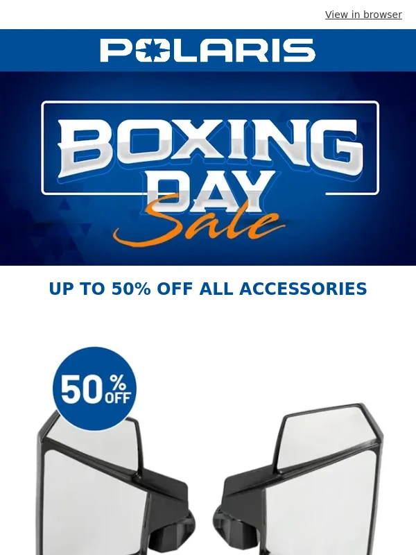 Polaris - Up to 50% OFF ALL ACCESSORIES | Boxing Day Sales