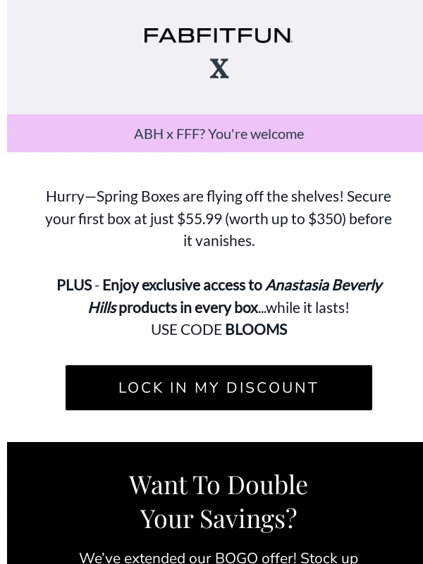 FabFitFun - Unlock Savings + Treat Yourself to ABH ?