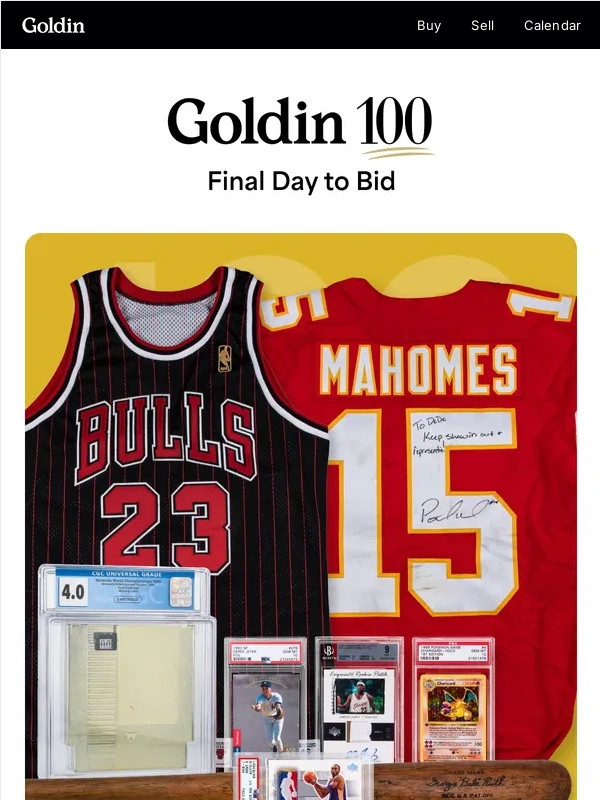 Blowout Cards - Closing Tonight: The Goldin 100 Part 2 Auction