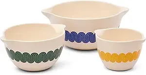 Great Jones - Stir Crazy, 3-Piece Stackable Ceramic Mixing Bowl Set, Dishwasher, Freezer & Microwave-Safe