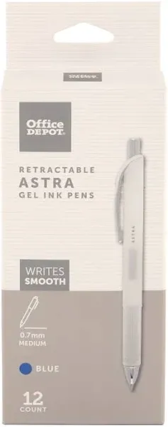 Office Depot Astra Retractable Gel Ink Pens Medium Point 0.7 mm