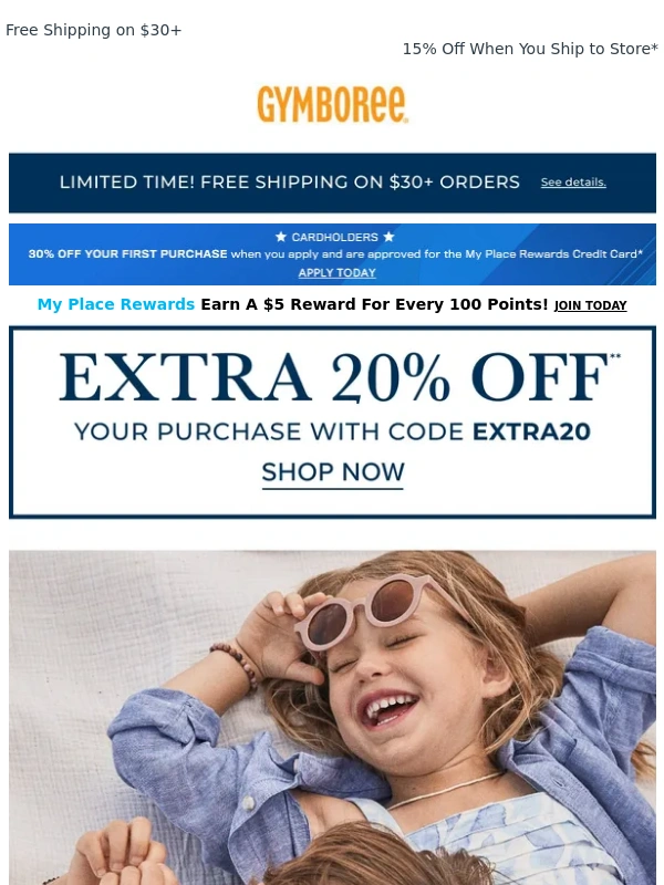 Gymboree - Don't miss out➡️ Extra 20% Off your order