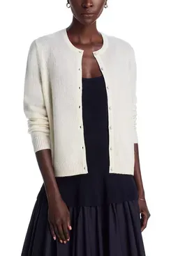 C by Bloomingdales Cashmere Crewneck Cardigan Sweater