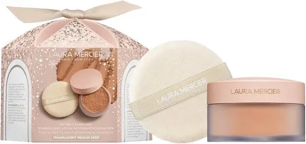 Laura Mercier Divinely Flawless Ultra-blur Translucent Loose Setting Powder and Puff 20g