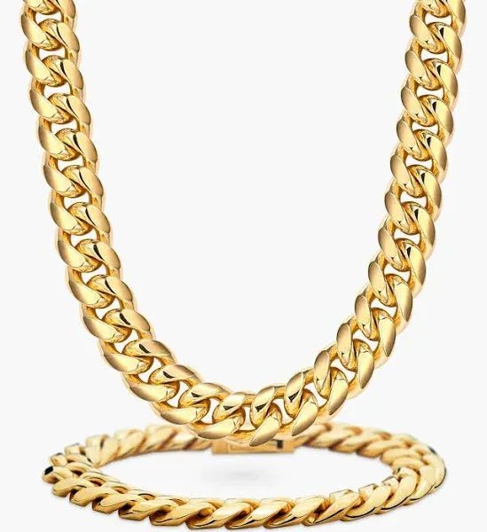 JAXXON 10mm Cuban Gold Chain Set