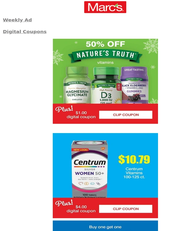 MARCS - Our LOWEST prices on Health & Wellness products