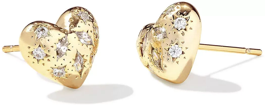 Kendra Scott Holland Gold Heart Stud Earrings