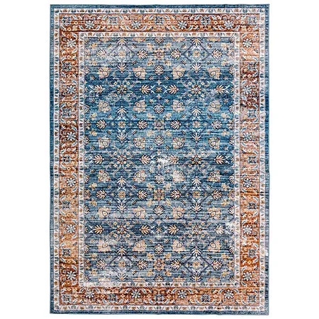 7'6" x 9'6" Canora Grey Cumberledge Machine Washable Floral Area Rug $47.99 + Free Shipping