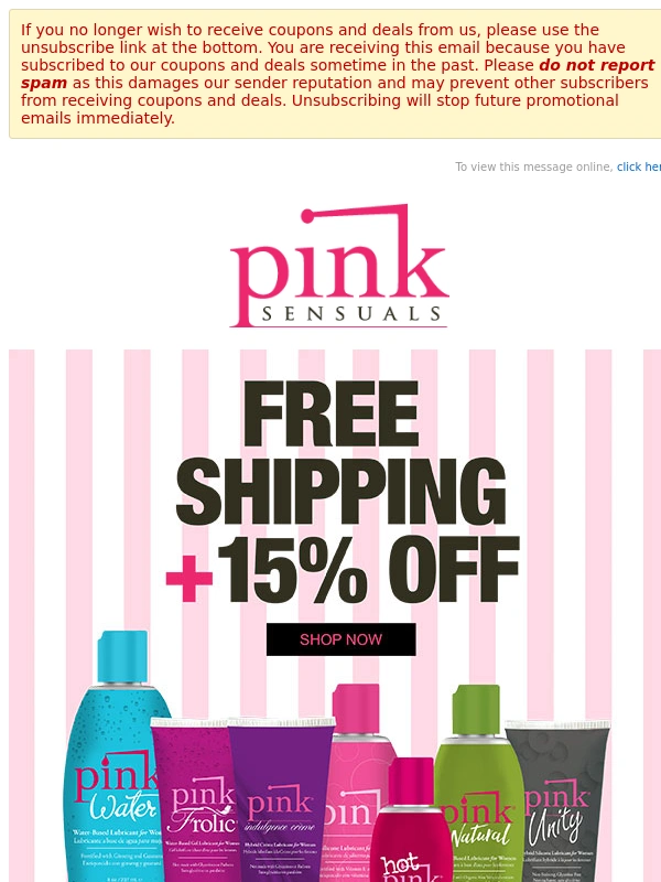 Pink - 15% OFF + FREE Shipping