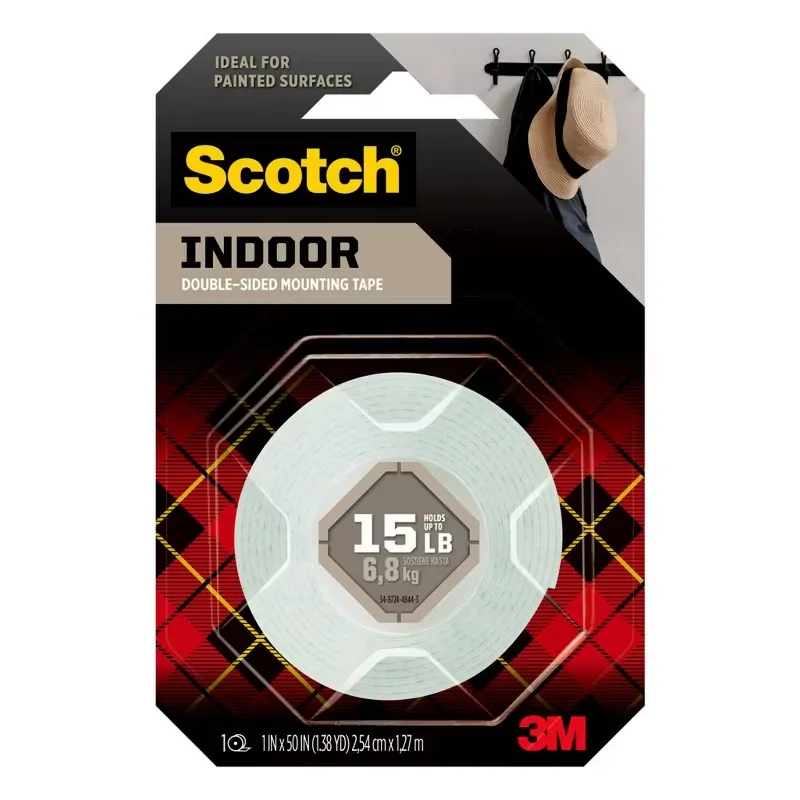 Scotch 1" x 50" 1 Roll/Pack Indoor Double-Sided Mounting Tape