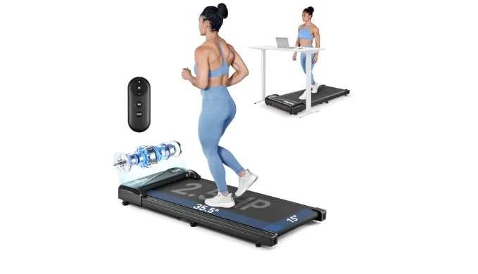 THERUN Walking Pad Treadmill Under Desk, Portable Mini Treadmill for Home/Office, Walking Pad Treadmill 2.5HP, Walking Jogging Machine with 265 lbs Weight Capacity Remote Control LED Display