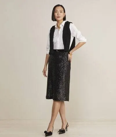 Vineyard Vines Women's Sequin Midi Skirt