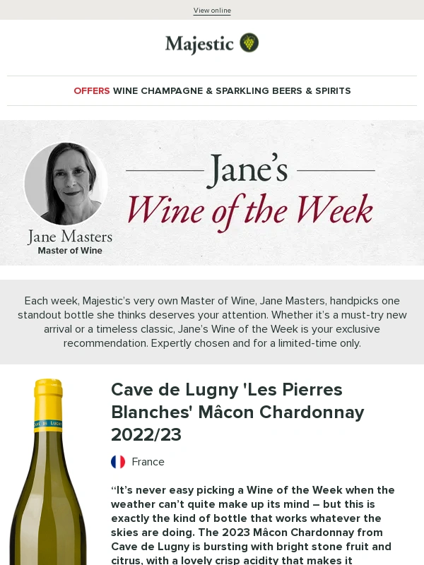 Majestic Wine - Discover MW Jane's Wine of the Week