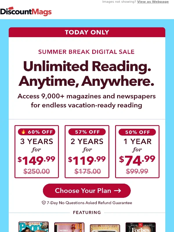 DiscountMags - Summer Break Sale ☀️ Unlimited Reading ☀️ 9,000 Titles