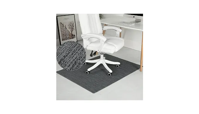 RccugmatS Chair Mat for Hardwood Floor, 36″ x 48″ Heavy Duty Office Chair Mat for Rolling Chairs, Anti Slip, Computer Chair Desk Mat, Floor Protector for Home Office, Black&Grey