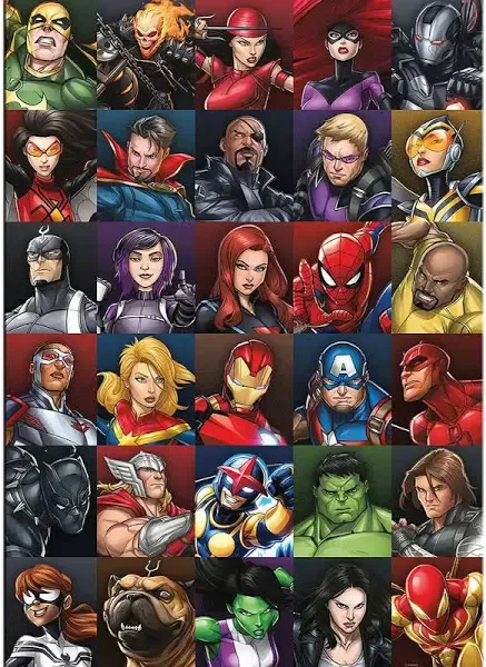 Aquarius Marvel Heroes Collage Jigsaw Puzzle