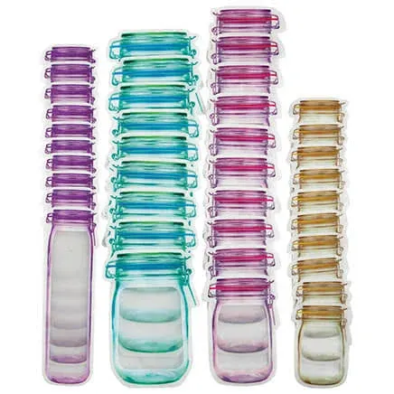 Chef's Pride Reusable Mason Jar Ziptop Bags Set of 40