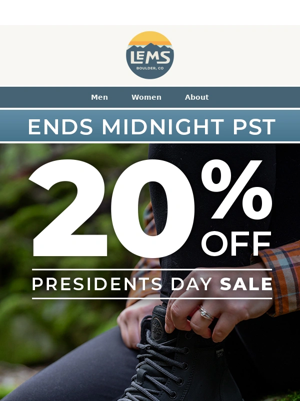 Lems Shoes - Last Call - 20% Off Ends Tonight!